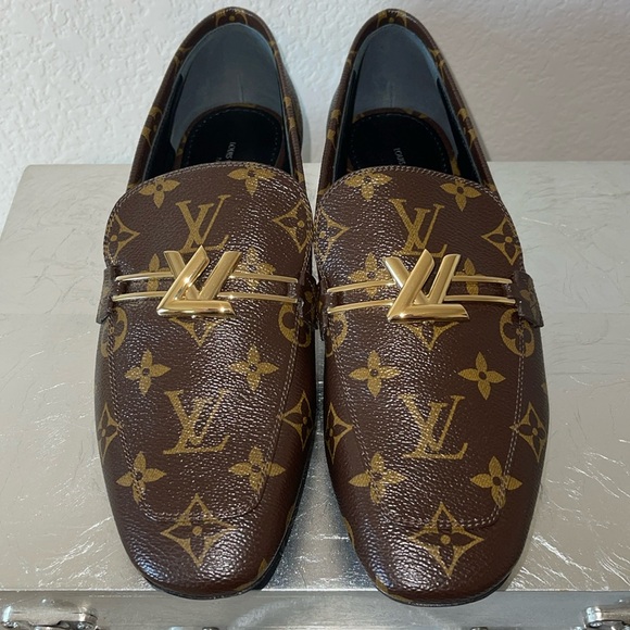 Louis Vuitton Uppercase monogram flat shoes loafers traditional canvas hardware - Picture 1 of 16